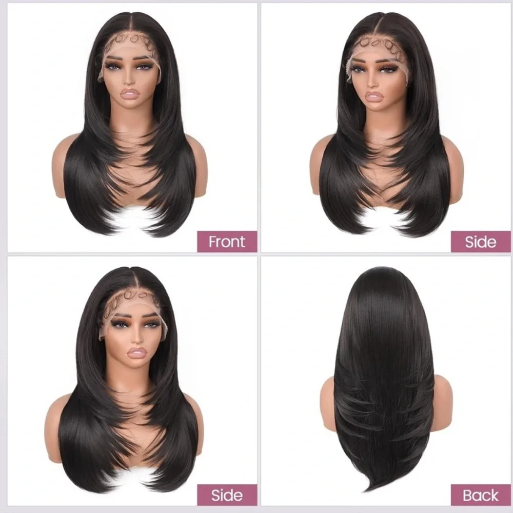 24” Black Lace Front Wear & Go WIG NEW